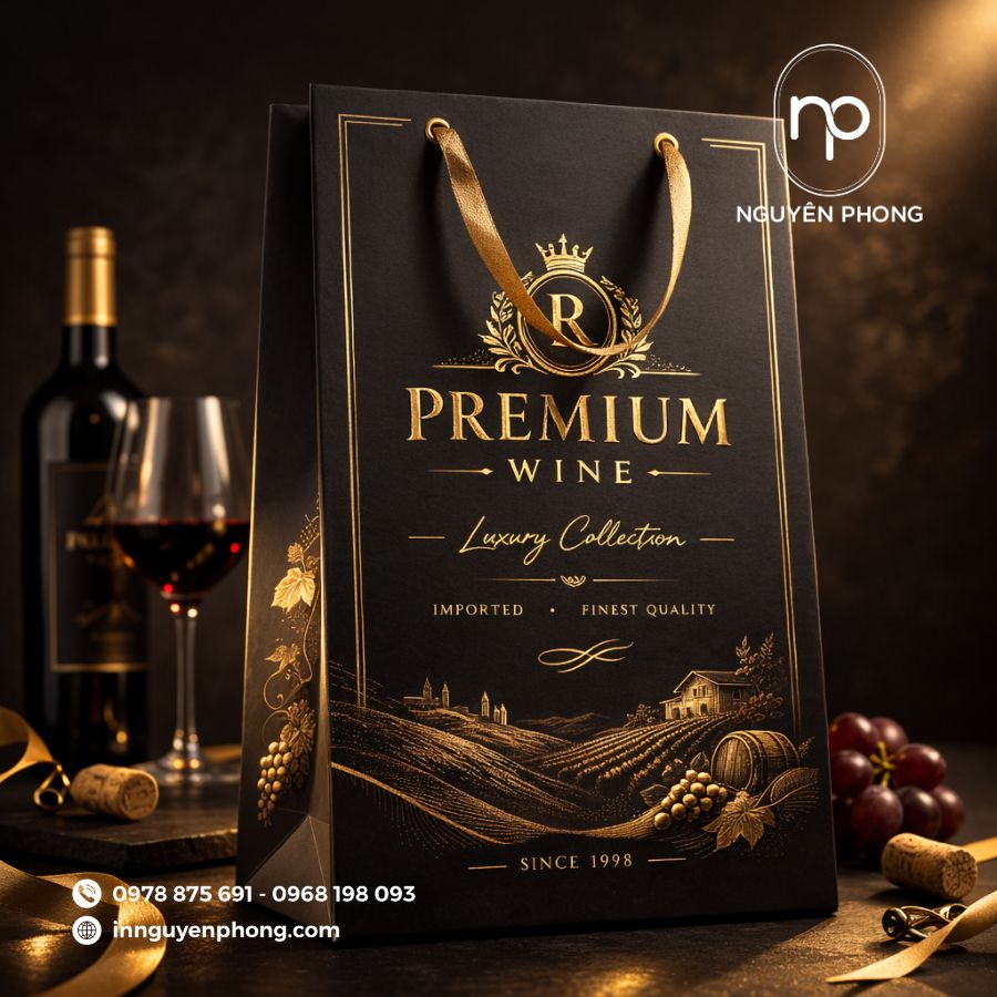 In túi giấy đựng rượu vang tại TPHCM